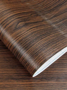 1入組簡單複古木紋牆貼、家居牆壁背景壁紙、家具翻新書桌、椅子、櫥櫃自粘紙 - 棕色 - 查看 4