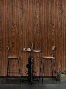1入組簡單複古木紋牆貼、家居牆壁背景壁紙、家具翻新書桌、椅子、櫥櫃自粘紙 - 棕色 - 查看 8