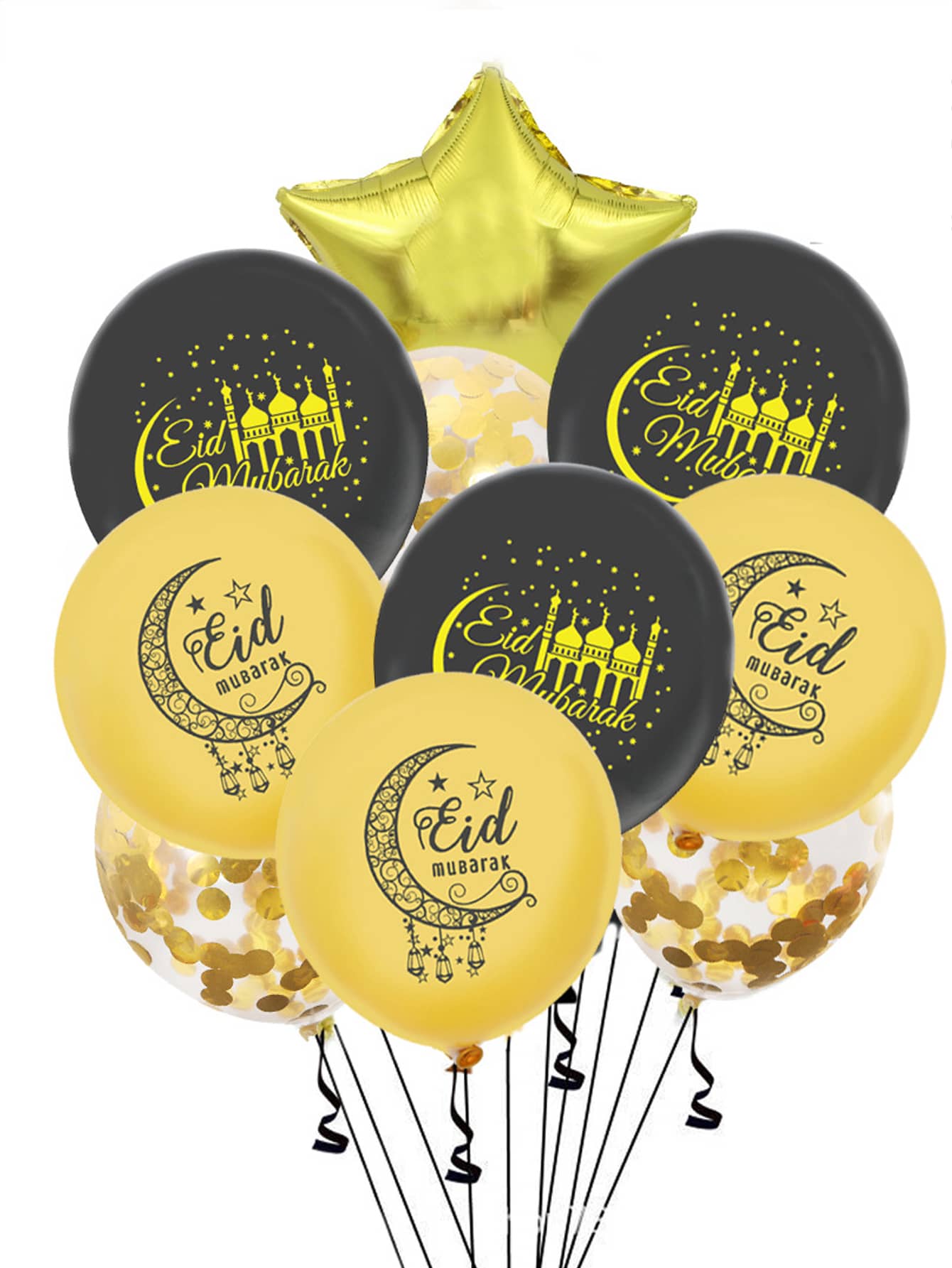 10 cái Bóng bay trang trí Eid Mubarak - Nhiều màu - Xem 1