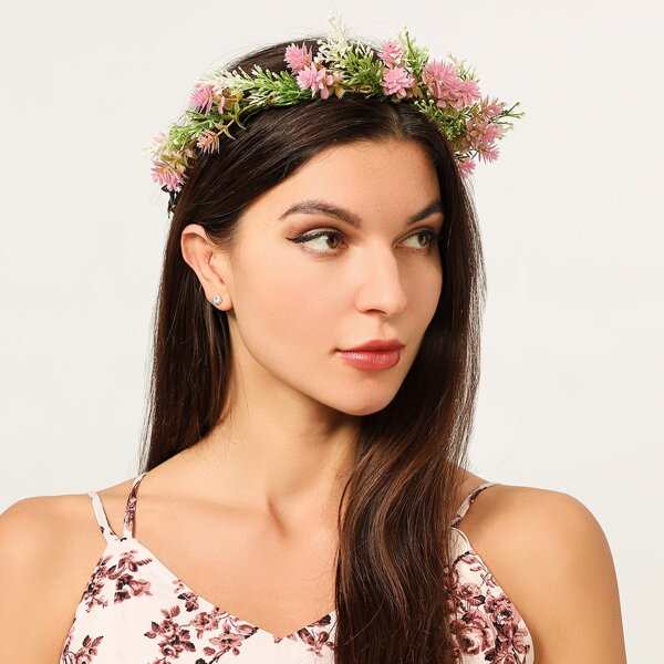 

1pc Flower Wreath, Multicolor