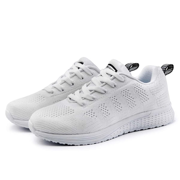 

Lace Up Front Knit Sneakers, White