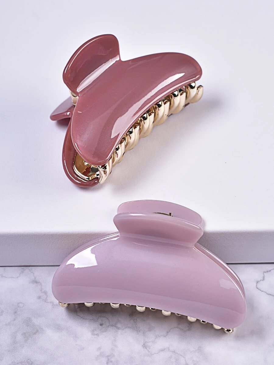 2入組素色髮爪 - 彩色 - 查看 1