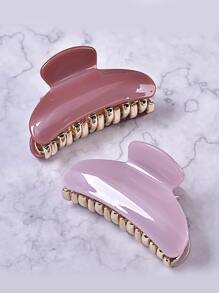 2入組素色髮爪 - 彩色 - 查看 3