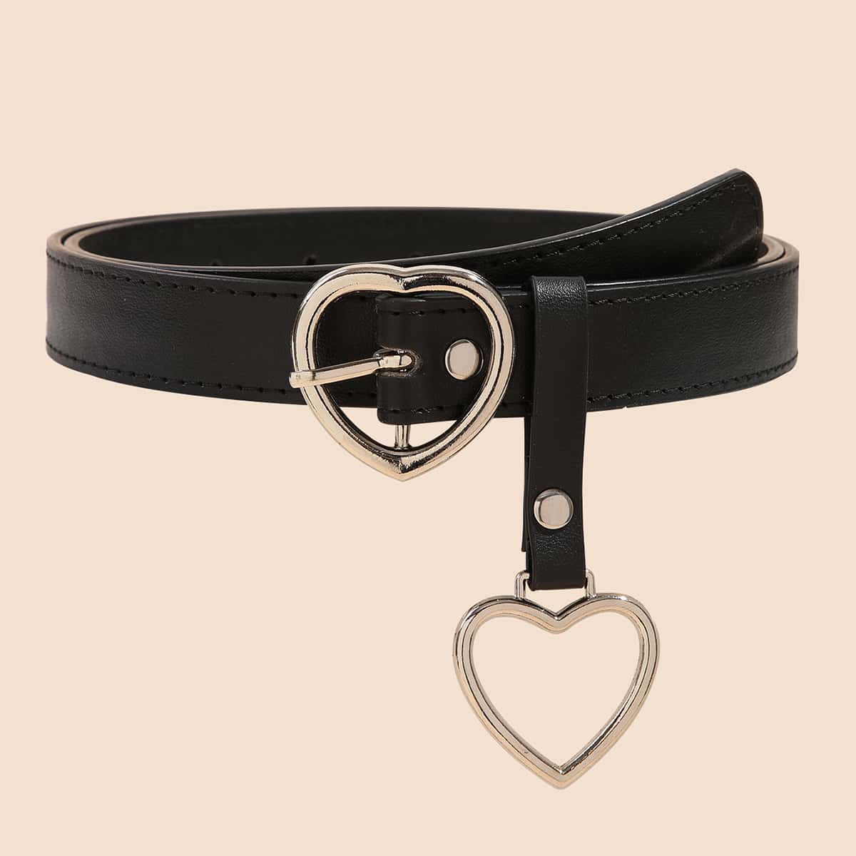 

Heart Buckle Belt, Black