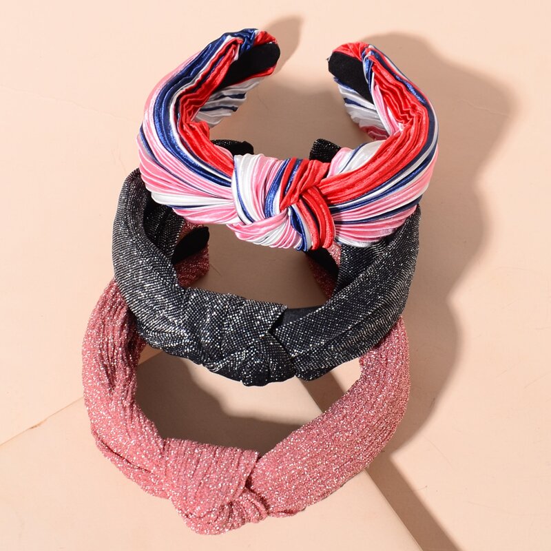 

3pcs Knot Hair Hoop, Multicolor