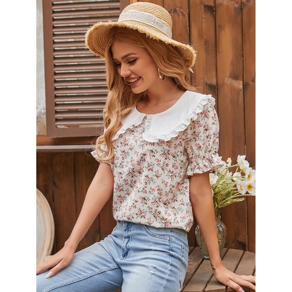 

Ditsy Floral Frill Blouse, Multicolor