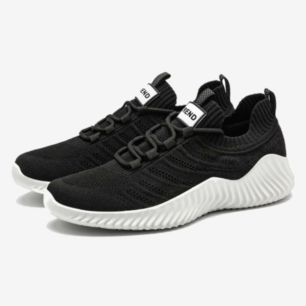 

Men Letter Patch Lace-up Decor Sneakers, Black