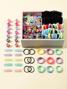 200pcs Toddler Girls Flower Decor Hair Accessory - Multicolor - View 2