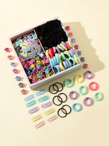 200pcs Toddler Girls Flower Decor Hair Accessory - Multicolor - View 3