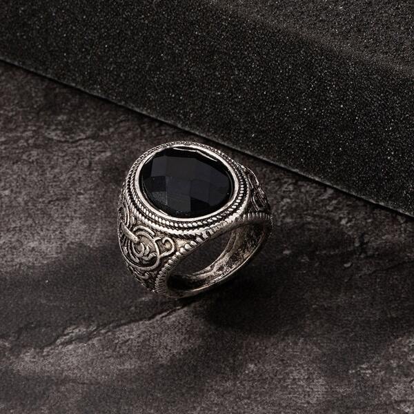 

Men Engraved Ring, Antique silver