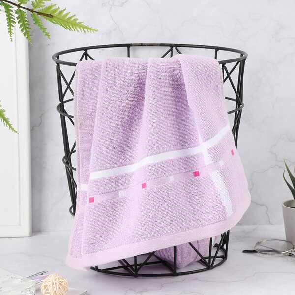 

1pc Striped Face Towel, Purple