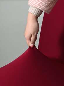 1 件拉绒弹力椅套，纯色高弹力防尘椅套，适用于酒店、酒吧、客厅、书房 - 酒紅色 - 查看 5