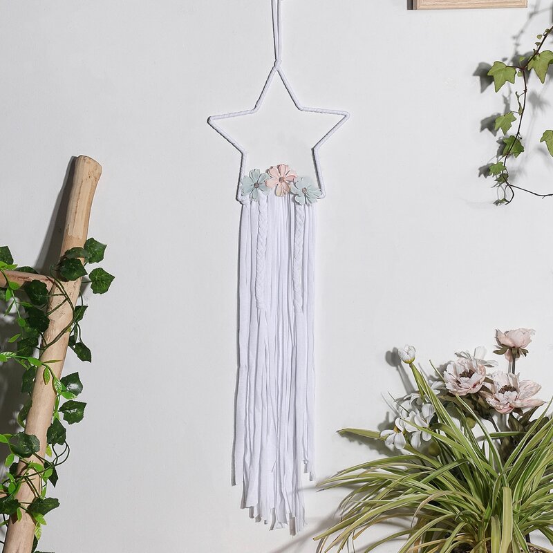 

1pc Braided Star Wall Hanging, White