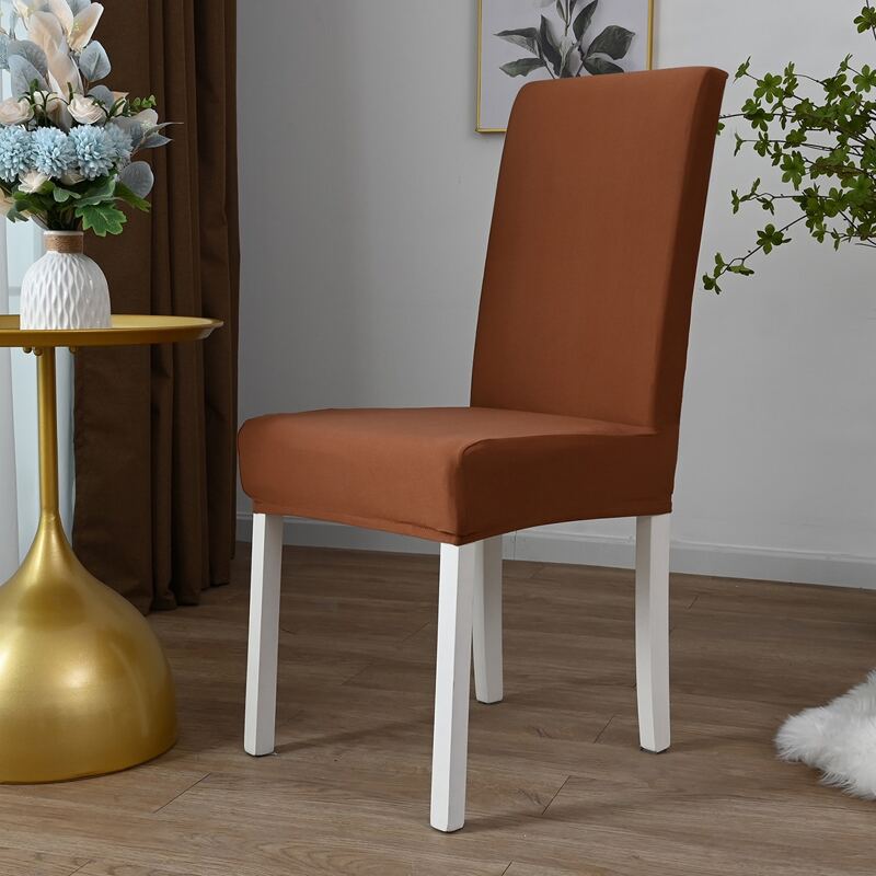 

Plain Stretchy Chair Cover, Coffee brown
