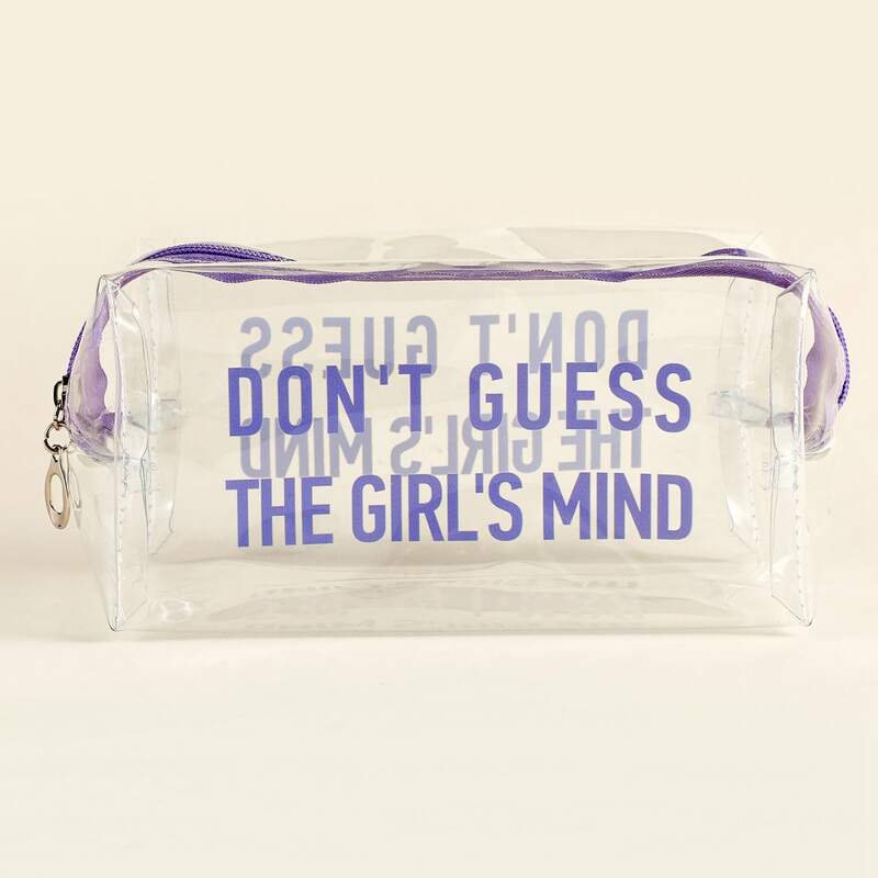 

Letter Graphic Clear Makeup Bag