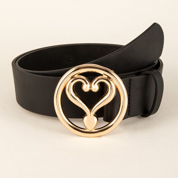 

Heart Buckle Belt, Black