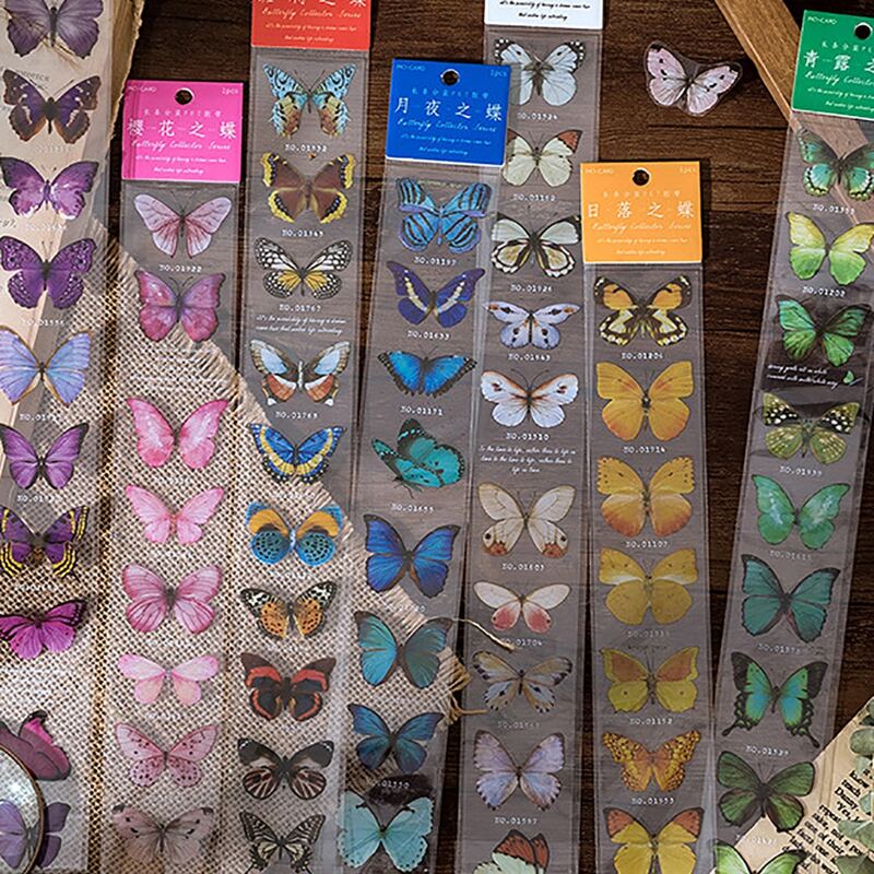 

1pc Butterfly Print Sticker Strip, Multicolor