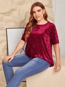 SHEIN Plus Size Top - Rose Red - View 1