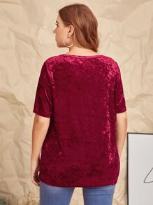 SHEIN Plus Size Top - Rose Red - View 2
