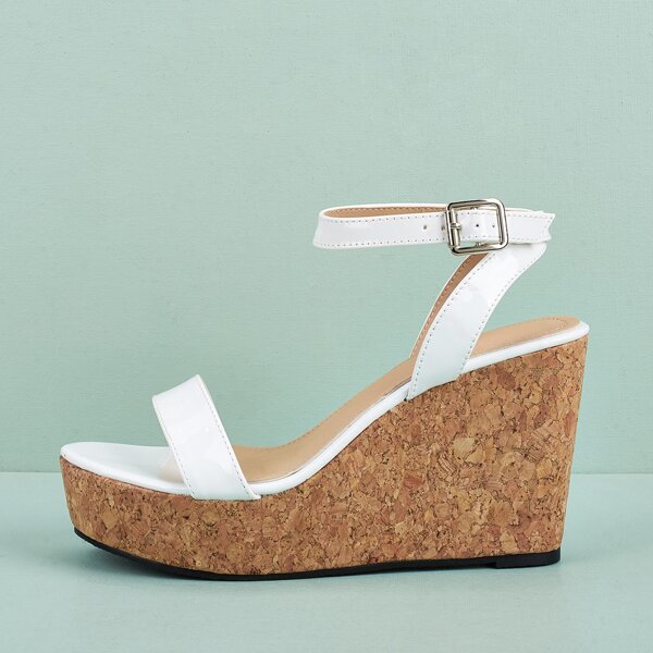 

Ankle Strap Wedge Sandals, White
