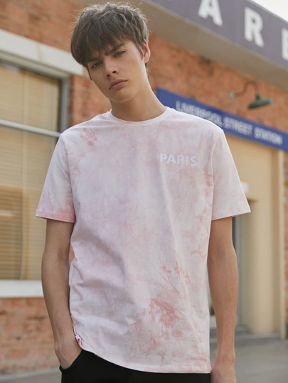 Guys Letter Graphic Tie Dye Tee