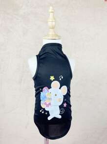 Tank de mascota con estampado de dibujos animados