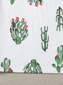 SHEIN Cactus Print Top - White - View 5