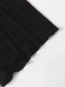 SHEIN EZwear Knot Waist Solid Shorts - Black - View 3