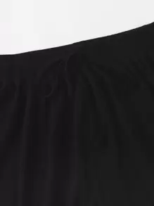 SHEIN EZwear Knot Waist Solid Shorts - Black - View 5