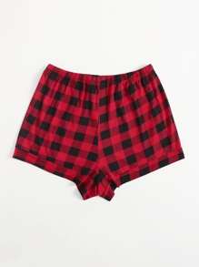 Plus Buffalo Plaid Bow Front Sleep Shorts - Multicolor - View 2