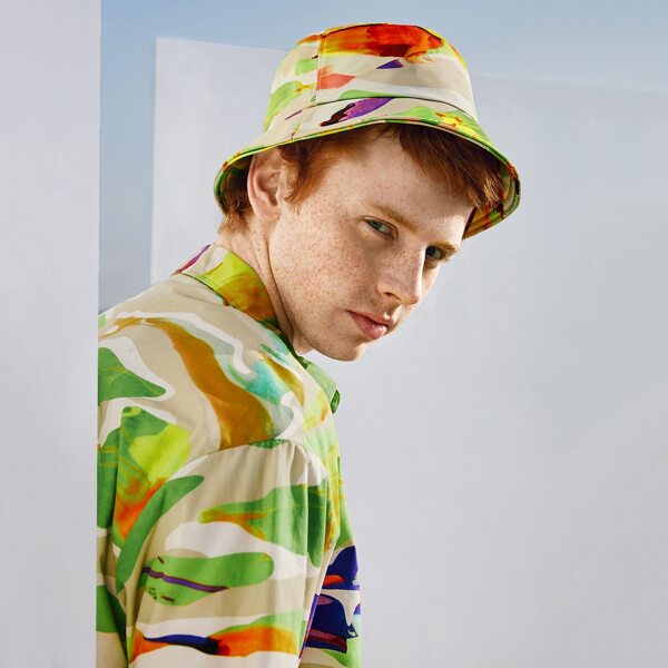 

Men Color Block Bucket Hat, Multicolor
