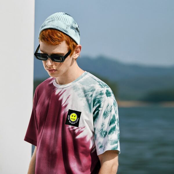 

Men Tie Dye Pattern Knit Beanie, Multicolor