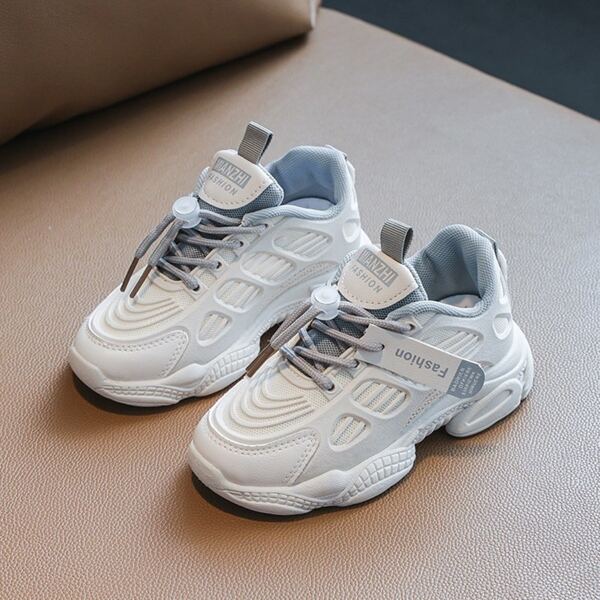 

Boys Drawstring Decor Chunky Sneakers, White
