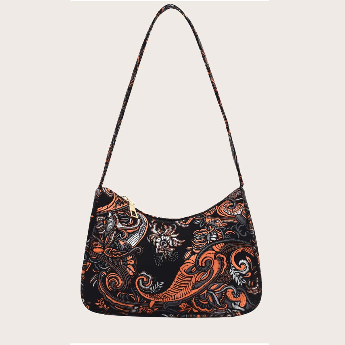 

Flower Pattern Baguette Bag, Yellow