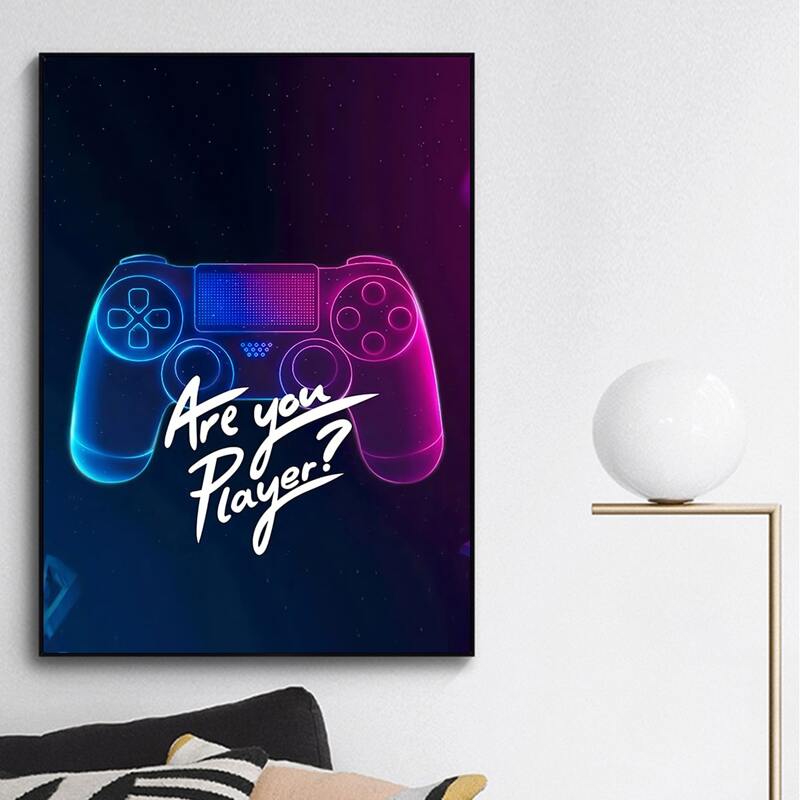 

Gamepad Print Wall Painting Without Frame, Multicolor