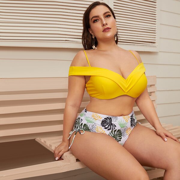

Plus Tropical Underwire Bikini Swimsuit, Multicolor