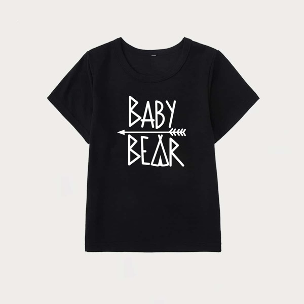 

Toddler Boys Letter Graphic Tee, Black