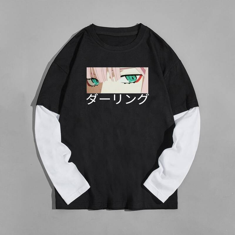 

Guys 2 In 1 Figure Graphic Tee, Black and white