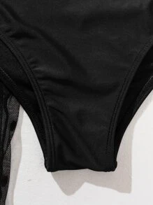 3packs Knot Front Bandeau Bikini Set & Dobby Mesh Cover Up Summer Beach