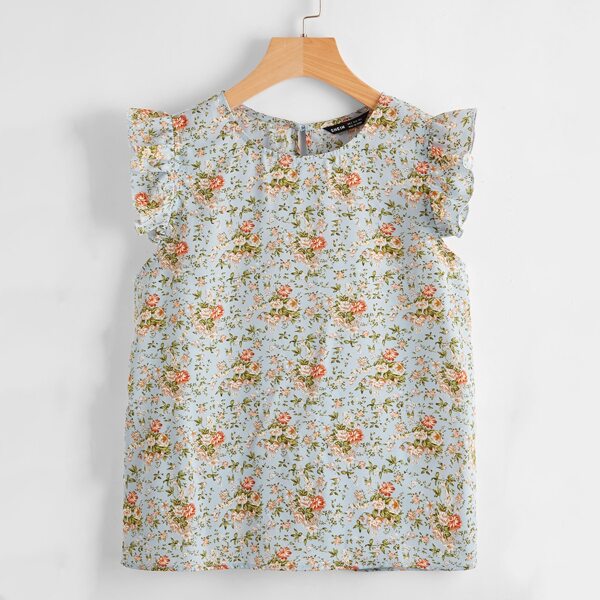 

Floral Butterfly Sleeve Top, Multicolor