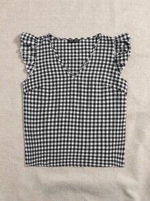 SHEIN LUNE Áo sơ mi Xù Kẻ sọc Giải trí - Đen và trắng - Xem 5