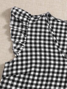 SHEIN LUNE Áo sơ mi Xù Kẻ sọc Giải trí - Đen và trắng - Xem 6