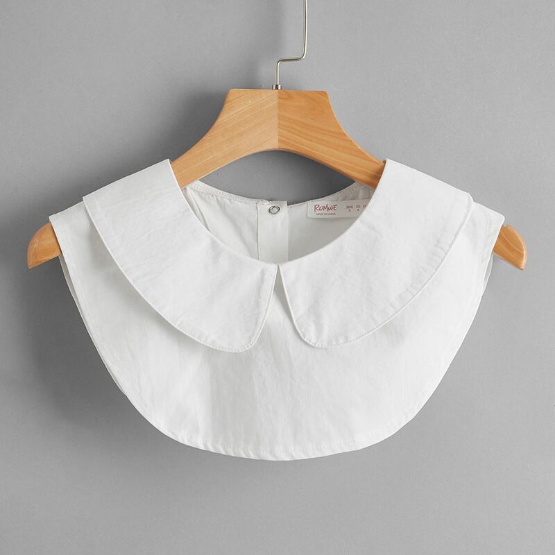 

Solid Fake Shirt Collar, White