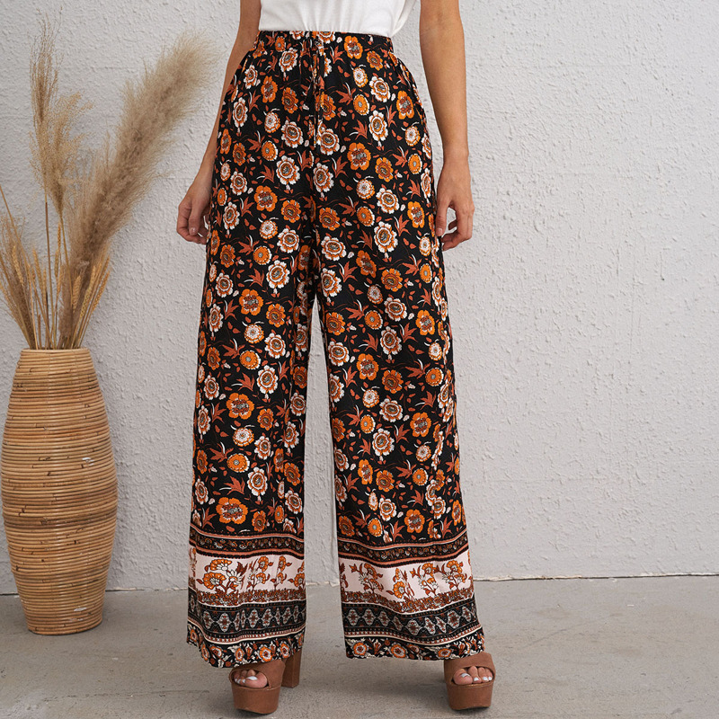 

Allover Floral Print Wide Leg Pants, Multicolor