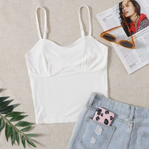 

Seam Front Cami Top, White