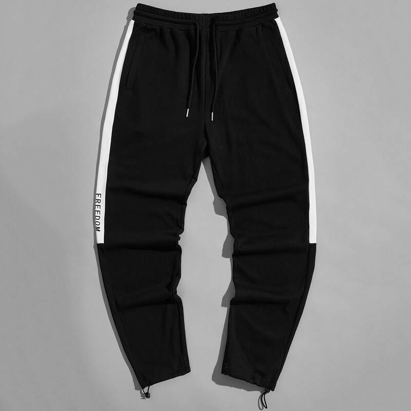 

Guys Contrast Sideseam Sweatpants, Black