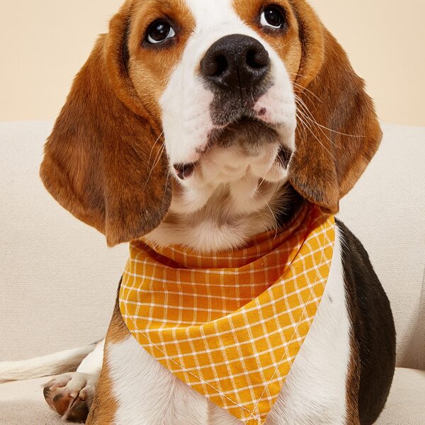 

Plaid Pattern Pet Bandana, Orange