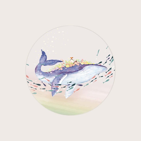 

Whale Pattern Mouse Pad Sticker, Multicolor