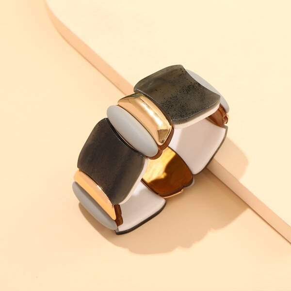 

Color Block Square Beaded Bracelet, Multicolor