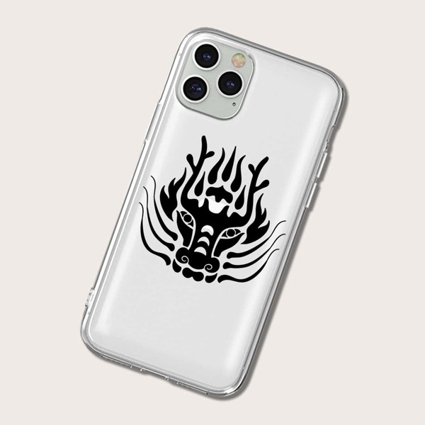 

Чехол для iPhone с принтом китайского дракона, Прозрачный